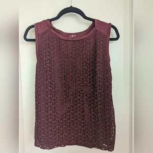 Loft burgundy sleeveless shirt